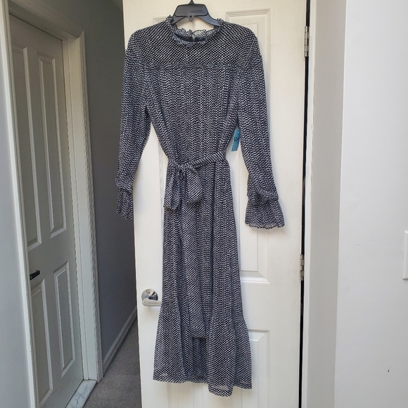 Brand New! EAU Black and White Midi Dress - sz 16 - Picture 1 of 6